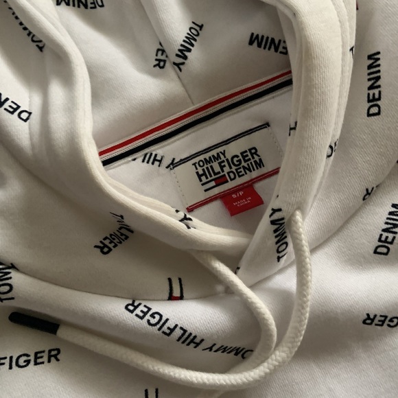 Tommy Hilfiger Men's All Over Print Hoodie-White - Picture 3 of 5